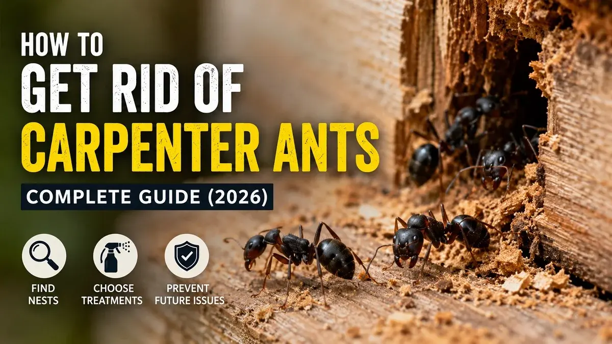 How to get rid of carpenter ants in damaged wood by finding the nest and treating the infestation