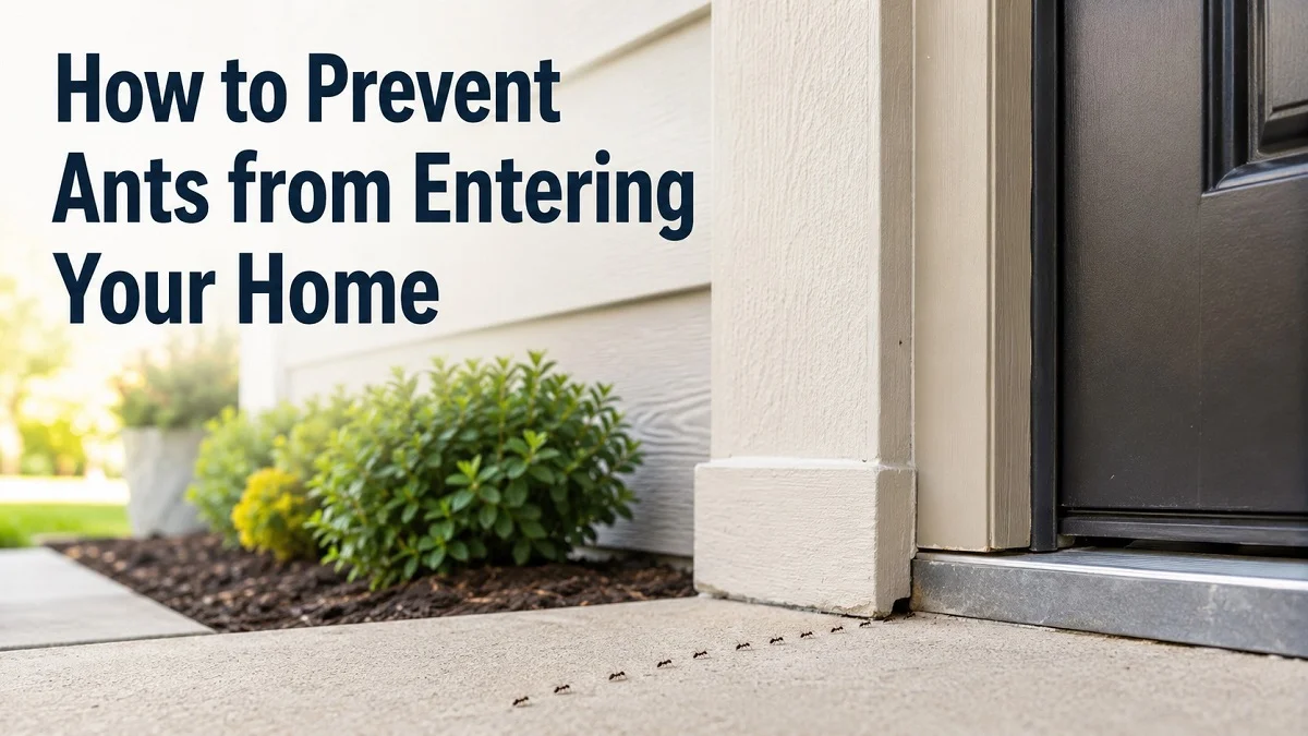 Ants entering a home through a small exterior gap