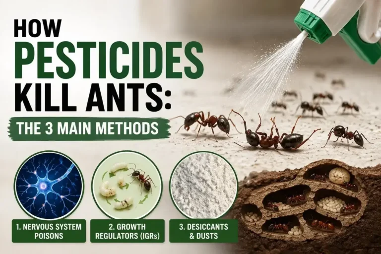 How pesticides kill ants using sprays, bait, and dust to control an ant colony